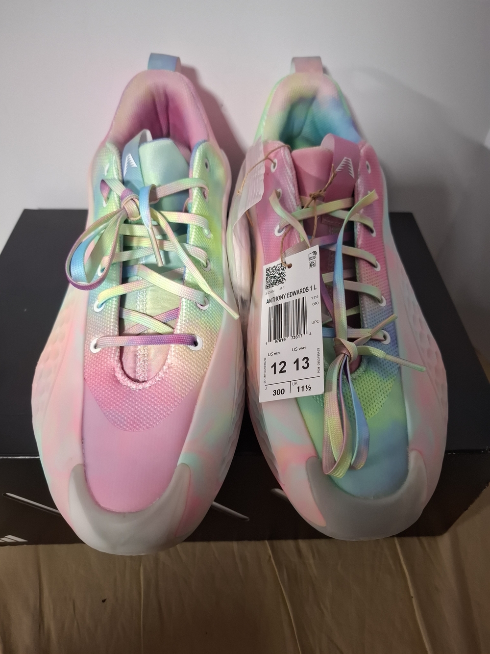 adidas Men's Pastel Tie-Dye Athletic Sneakers - Pink, Blue, Green, Cream